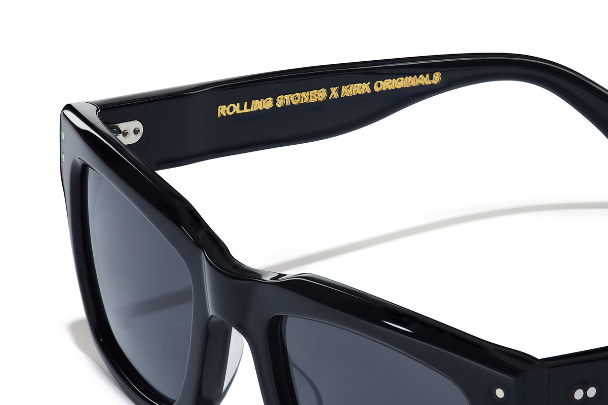 Rolling Stones x Aftermath Sunglasses in Black Gloss w Black Lenses